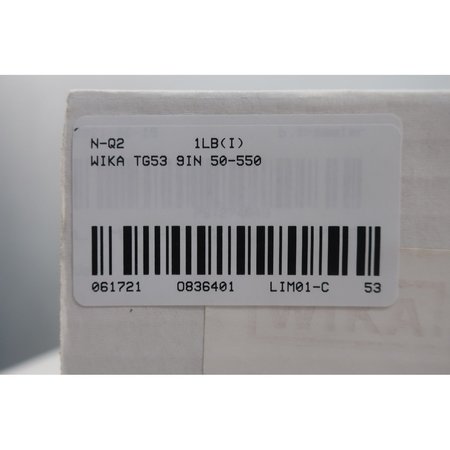 Wika Tg53 5In 1/2In 9In 50-550F Npt Bimetal Thermometer TG53